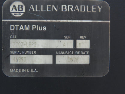 Allen Bradley 2707-L8P2 DTAM Plus HMI Control Panel Ser A Rev B