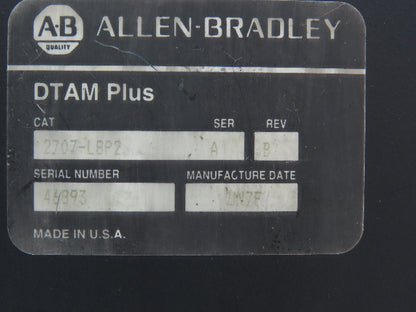 Allen Bradley 2707-L8P2 DTAM Plus HMI Control Panel Ser A Rev B