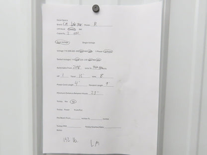 CM Lodestar R 2 Ton Electric Chain Hoist 15' Lift 8 FPM 230/460 Volt 3PH Tested