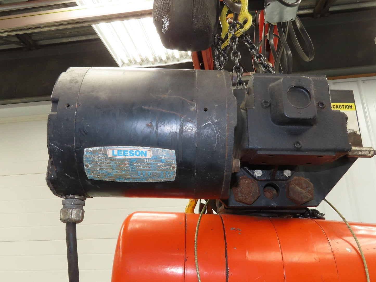 CM Lodestar L 1 Ton Electric Chain Hoist 20' Lift 16 FPM 635 Power Trolley 3PH