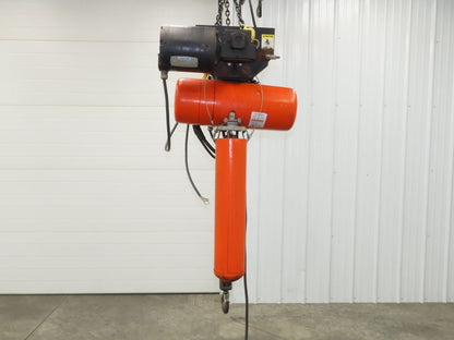 CM Lodestar L 1 Ton Electric Chain Hoist 20' Lift 16 FPM 635 Power Trolley 3PH