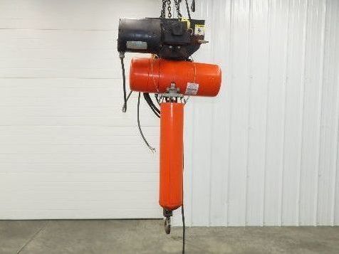 CM Lodestar L 1 Ton Electric Chain Hoist 20' Lift 16 FPM 635 Power Trolley 3PH