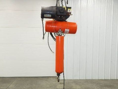 CM Lodestar L 1 Ton Electric Chain Hoist 20' Lift 16 FPM 635 Power Trolley 3PH