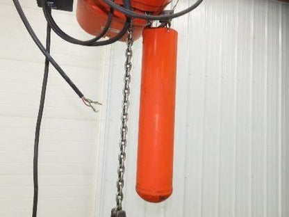CM Lodestar L 1 Ton Electric Chain Hoist 20' Lift 16 FPM 635 Power Trolley 3PH