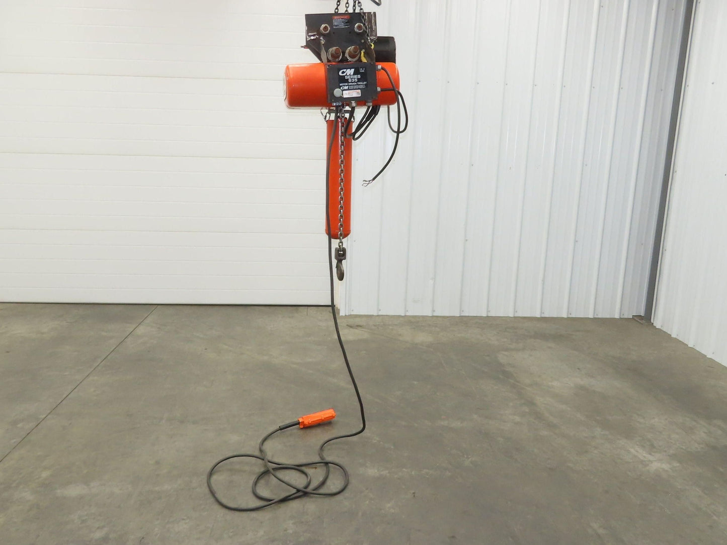 CM Lodestar L 1 Ton Electric Chain Hoist 20' Lift 16 FPM 635 Power Trolley 3PH