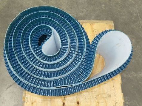 Incline Elevator Conveyor Belt Endless Green PVC Side-Wall Cleated 22.6"W x 38'L