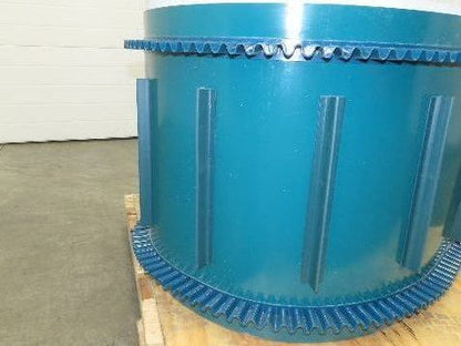 Incline Elevator Conveyor Belt Endless Green PVC Side-Wall Cleated 22.6"W x 38'L