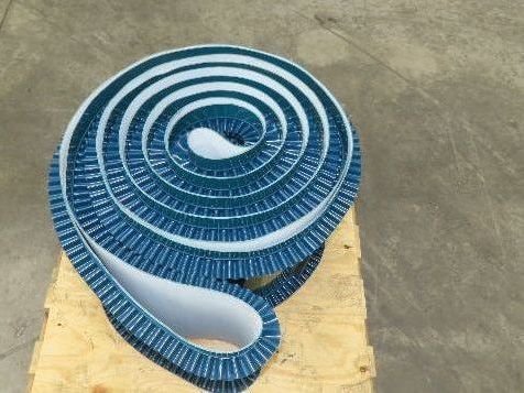 Incline Elevator Conveyor Belt Endless Green PVC Side-Wall Cleated 22.6"W x 47'L