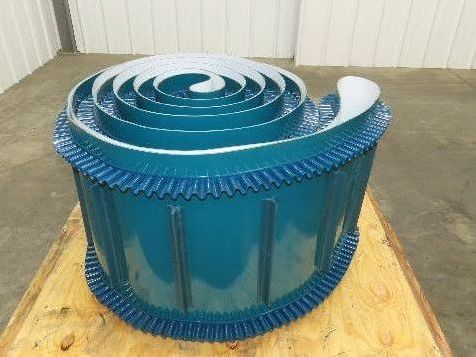 Incline Elevator Conveyor Belt Endless Green PVC Side-Wall Cleated 22.6"W x 47'L