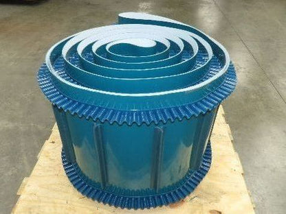 Incline Elevator Conveyor Belt Endless Green PVC Side-Wall Cleated 22.6"W x 47'L