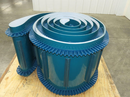 Incline Elevator Conveyor Belt Endless Green PVC Side-Wall Cleated 22.6"W x 47'L