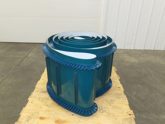 Incline Elevator Conveyor Belt Endless Green PVC Side-Wall Cleated 22.6"W x 47'L