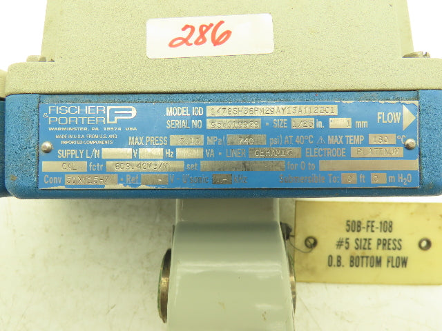 Fischer Porter 1476SH36PM29AY13A1122C1 Flow Meter 5.10Mpa 740psi