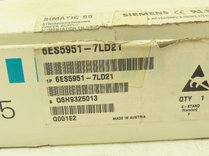 Siemens 1P6ES5951-7LD21 Power Supply Module Simatic S5 115 PS 120-230V
