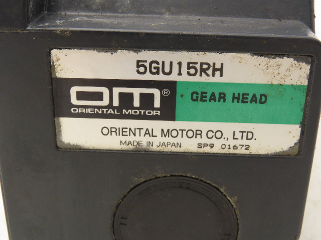 Oriental 5IK90GU-SH / 5GU15RH Gearmotor 15:1 Reducer 120rpm 1/8Hp 230v 3ph LH