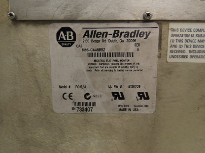 Allen Bradley 6185-CAABBBZ A HMI Control Panel SER A 100-240V FC15/A