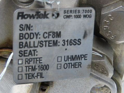 Flow-Tek 7011 Stainless Ball Valve 4" NPT x 6" Flanged Welded 1000 WOG CF8M