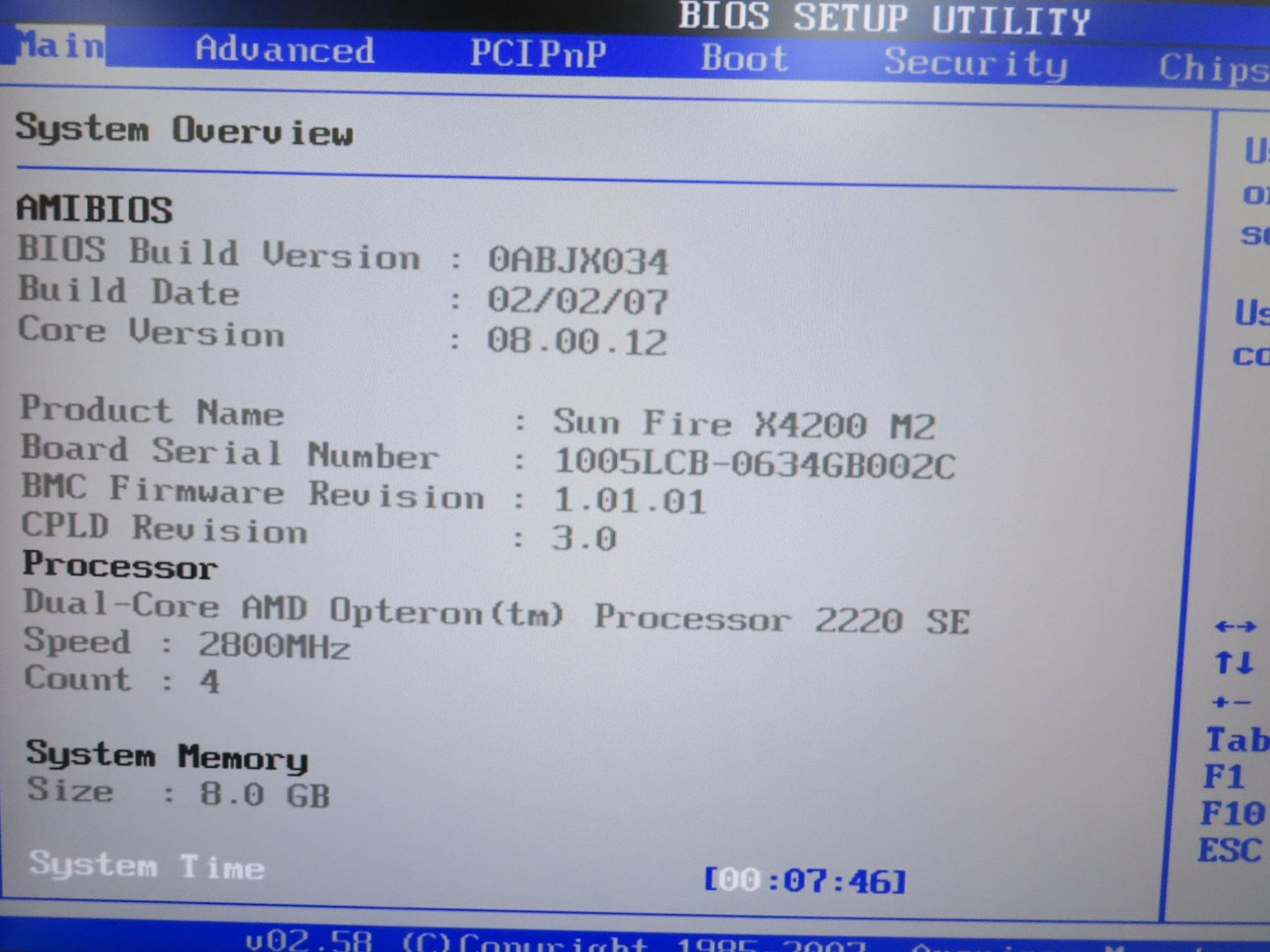 Sun Fire X4200 M2 Server Solaris 11.1 Dual Opteron 2220 8GB RAM Rack Mount
