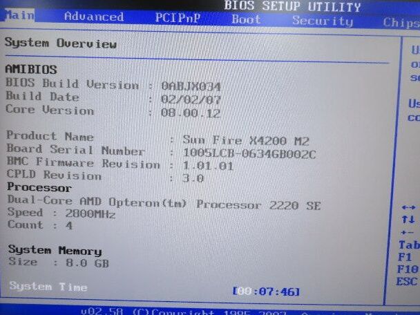 Sun Fire X4200 M2 Server Solaris 11.1 Dual Opteron 2220 8GB RAM Rack Mount
