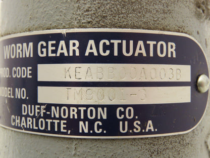 Duff-Norton TM9001-3 Worm Gear Actuator 4" Stroke 1/2" Dual Shafts