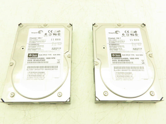 Sun/Seagate Cheetah 10K.7 Hard Drive Fibre Channel 10k rpm 3.5" 300Gb Lot of 2