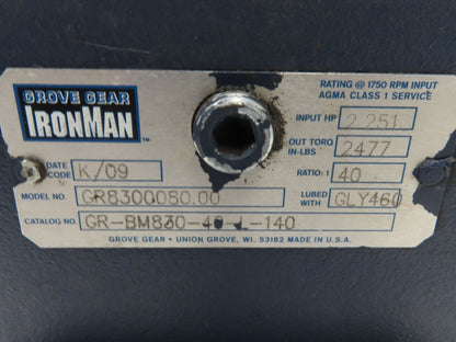 Leeson G121051.00 Brake Gear Motor 1.5Hp 230/460V 3PH Ironman 40:1 Reducer 44rpm