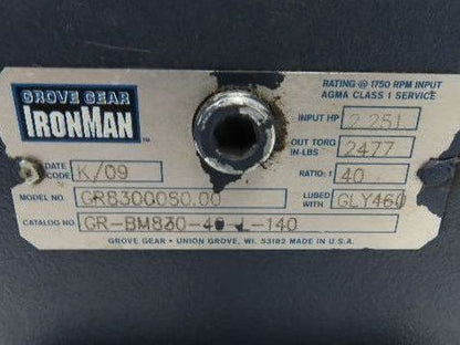 Leeson G121051.00 Brake Gear Motor 1.5Hp 230/460V 3PH Ironman 40:1 Reducer 44rpm