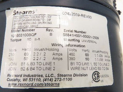 Leeson G121051.00 Brake Gear Motor 1.5Hp 230/460V 3PH Ironman 40:1 Reducer 44rpm