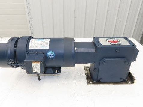 Leeson G121051.00 Brake Gear Motor 1.5Hp 230/460V 3PH Ironman 40:1 Reducer 44rpm
