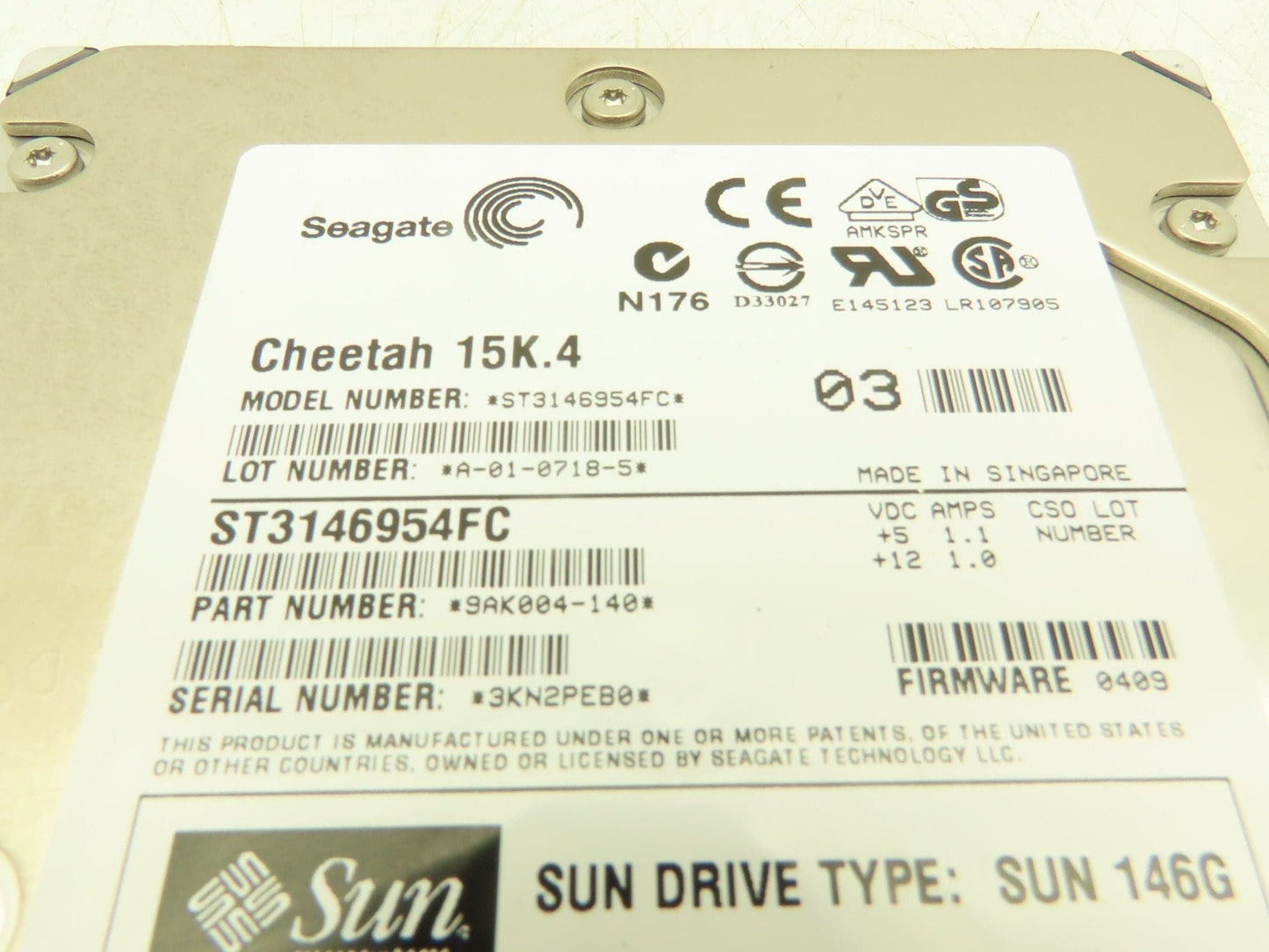 Sun/Seagate Cheetah 15K.4 Hard Drive Fibre Channel 15k rpm 3.5" 146Gb Lot of 2