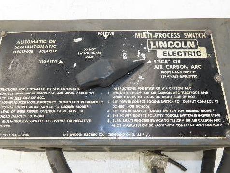 Lincoln Electric K804-1 Multi-Process Switch DC400 or DC600