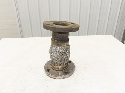 3"x 11" Steel Flanged Stainless Braided Flex Hose Pipe Expansion Joint 4-Bolt