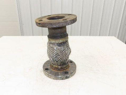 3"x 11" Steel Flanged Stainless Braided Flex Hose Pipe Expansion Joint 4-Bolt
