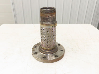 Bebitz 3" NPT x 4" Flanged Stainless Flex Hose Pipe Expansion Joint 8-Bolt #150