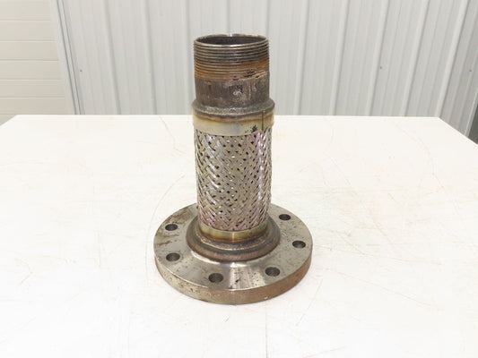 Bebitz 3" NPT x 4" Flanged Stainless Flex Hose Pipe Expansion Joint 8-Bolt #150