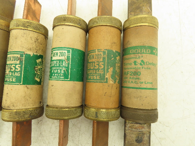 Rebuildable Renewable Delay Fuse 150Amp 200Amp 250VAC Mixed Brand Lot of 5