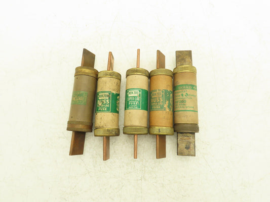 Rebuildable Renewable Delay Fuse 150Amp 200Amp 250VAC Mixed Brand Lot of 5
