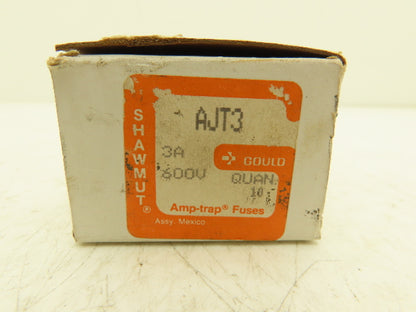 Ferraz Shawmut AJT3 Amptrap Fuse 3Amp 600VAC Original Box Lot of 10