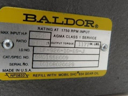 Baldor VM3611T Gearmotor 3Hp 230/460V 3PH 10:1 Reducer 173rpm RH Output 182TC