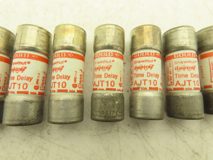 Ferraz Shawmut AJT10 Amptrap Time Delay Fuse 10A 600vAC Original Box Lot of 10