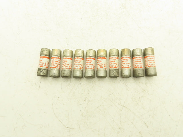 Ferraz Shawmut AJT10 Amptrap Time Delay Fuse 10A 600vAC Original Box Lot of 10