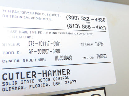 Cutler Hammer AF-500507-0480 Variable AC Motor Drive VFD 50Hp 480V 3PH AF5000+