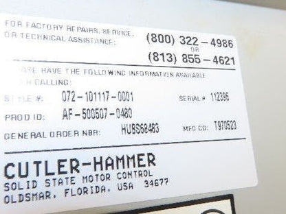 Cutler Hammer AF-500507-0480 Variable AC Motor Drive VFD 50Hp 480V 3PH AF5000+