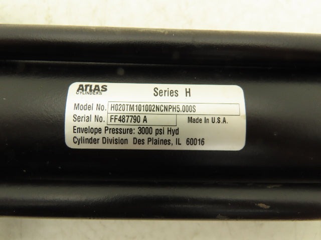 Atlas Hydraulic Cylinder 2" Bore 5" Stroke 1" Rod Double Acting Series H