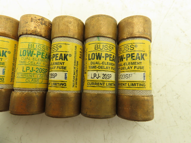 Bussman LPJ-20SP Low-Peak Dual Element Time Delay Fuse 20A 600Vac  Lot of 5