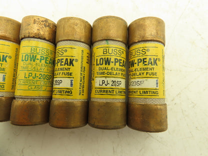 Bussman LPJ-20SP Low-Peak Dual Element Time Delay Fuse 20A 600Vac  Lot of 5