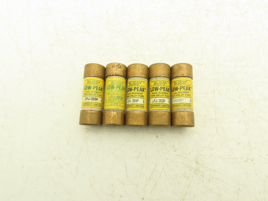 Bussman LPJ-20SP Low-Peak Dual Element Time Delay Fuse 20A 600Vac  Lot of 5