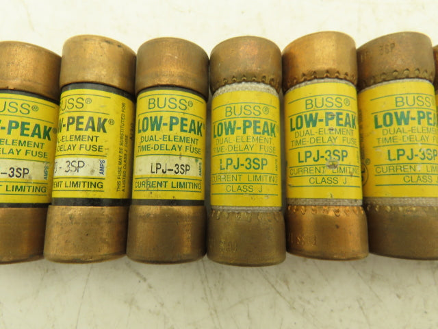 Bussman LPJ-3SP Low-Peak Dual Element Time Delay Fuse 3A 600Vac  Lot of 11