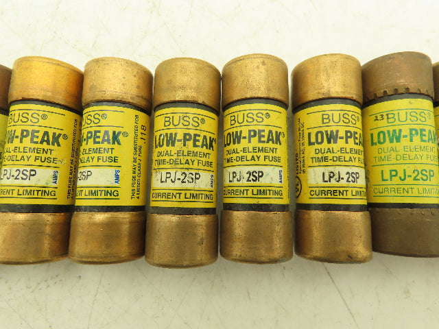 Bussman LPJ-2SP Low-Peak Dual Element Time Delay Fuse 2A 600Vac  Lot of 13