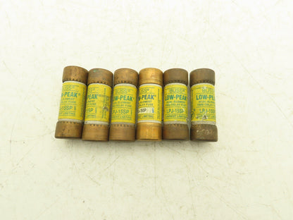 Bussman LPJ-15SP Low-Peak Dual Element Time Delay Fuse 15A 600Vac  Lot of 6